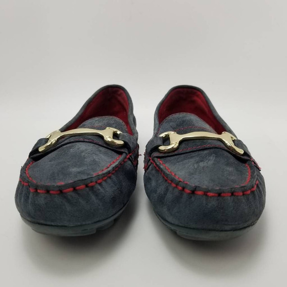 Cynthia Rowley Womens Seeker Driving Loafer Flat Shoes Blue Leather Slip On 9.5M - Picture 6 of 12